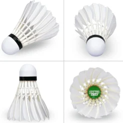 SET 6 PZ VOLANO LENTO PROFESSIONALE VOLANI PALLINE PER BADMINTON COLORE BIANCO