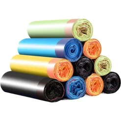 SET 5 ROTOLI 65PZ SACCO PER IMMONDIZIA CON COULISSE 45X50CM COLORATI CHIUSURA AUTOMATICA