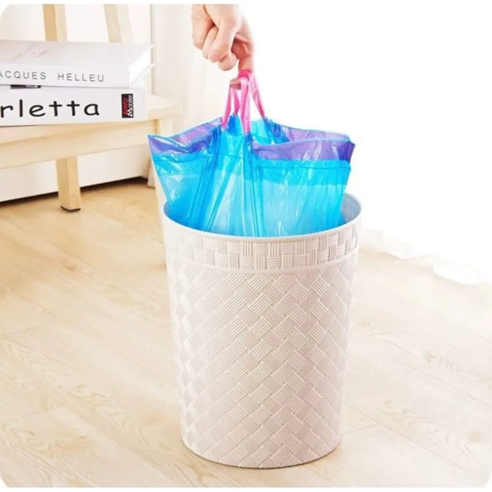 SET 5 ROTOLI 65PZ SACCO PER IMMONDIZIA CON COULISSE 45X50CM COLORATI CHIUSURA AUTOMATICA