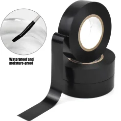 SET 3 ROTOLO NASTRO ISOLANTE ADESIVO NERO IN PVC 19MM PER 20MT AUTOESTINGUENTE