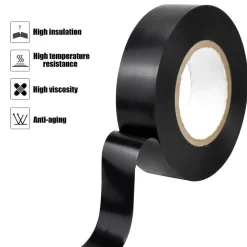SET 3 ROTOLO NASTRO ISOLANTE ADESIVO NERO IN PVC 19MM PER 20MT AUTOESTINGUENTE