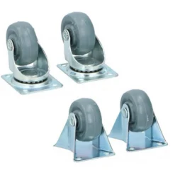 SET 4 RUOTE GIREVOLI MULTIUSO PER MOBILI CARRELLO 5 CM ROTELLE IN GOMMA GRIGIO