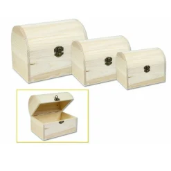 SET 3 SCATOLE IN LEGNO BAULETTO DECOUPAGE PORTAGIOIE MATRIOSKA SCATOLA COFANETTO