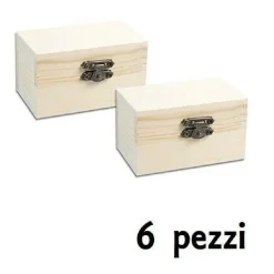 SET 6 SCATOLINE IN LEGNO DECOUPAGE PORTAGIOIE SCATOLA COFANETTO 8,8X5X5,5CM