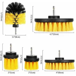 SET 5 SPAZZOLE SPAZZOLA ROTANTE PER TRAPANO PULIZIA CERAMICA FUGHE GRIGLIE