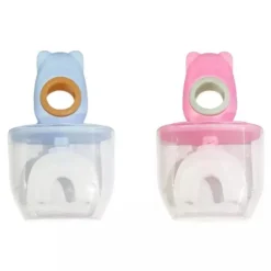 SET 2 SPAZZOLINO DA DENTI PER BAMBINI 2-6 ANNI A FORMA DI U SETOLE IN SILICONE