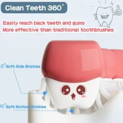 SET 2 SPAZZOLINO DA DENTI PER BAMBINI 2-6 ANNI A FORMA DI U SETOLE IN SILICONE