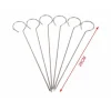 SET 10 SPIEDINI IN ACCIAIO INOX 25 CM IMPUGNATURA UNCINO PER GRIGLIA BBQ 2406315