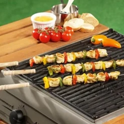 SET 4 SPIEDINI PER BARBECUE CON MANICO IN LEGNO 38 CM BBQ COLLECTION
