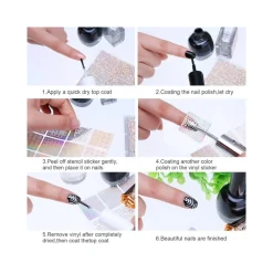 SET 27 STENCIL STAMPINO DISEGNI UNGHIE ADESIVI NAIL ART MANICURE DECORAZIONE