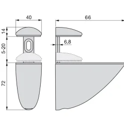 SET 2 SUPPORTO PER MENSOLE IN VETRO REGGI MENSOLA MORSETTO A BECCO CROMO LUCIDO