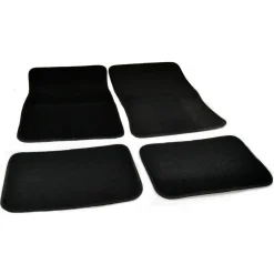 SET 4 TAPPETINI PER AUTO IN MOQUETTE NERA ANTISCIVOLO PROTEZIONE INTERNI
