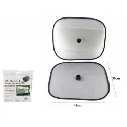 SET 2 TENDINE PARASOLE OSCURANTI AUTO FINESTRE CON VENTOSE RETE FINESTRINO 70162