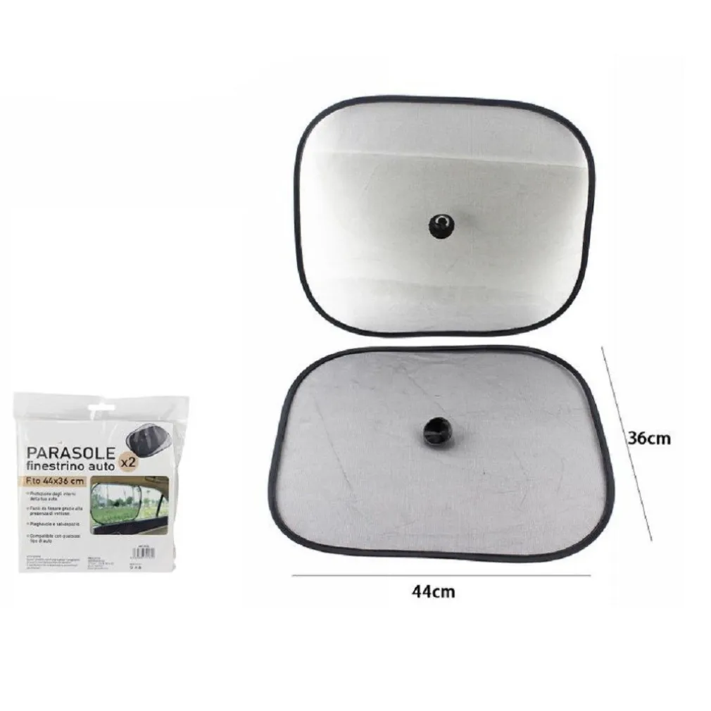 SET 2 TENDINE PARASOLE OSCURANTI AUTO FINESTRE CON VENTOSE RETE FINESTRINO 70162