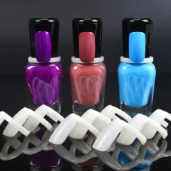 SET 50 TIPS ANELLO MOSTRA BARATTOLINI DI SMALTO BIANCO NATURALI UNGHIE ACRILICO