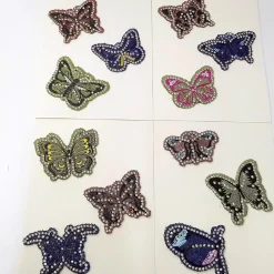 SET 3 TOPPE TOPPA TERMOADESIVE TERMO ADESIVE FARFALLA FARFALLE CUCITO JEANS