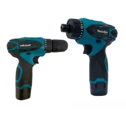 SET 2 TRAPANO + AVVITATORE A DOPPIA BATTERIA IMPULSI 18V MLS0061 CON ACCESSORI