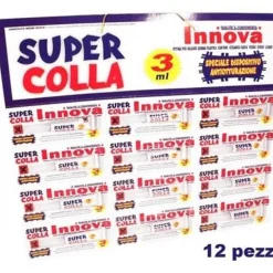 SET 12 TUBETTI COLLA CIANOACRILICA PER RIPARAZIONE PLASTICA METALLO LEGNO 3G