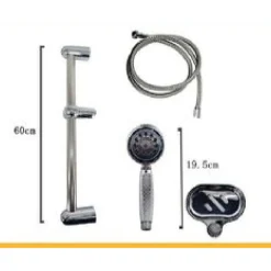 SET ASTA DOCCIA DOCCETTA REGOLABILE 1,5MT TUBO FLESSIBILE CON BARRA BAGNO TX-9219