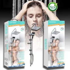 SET BAGNO COLONNA DOCCIA SALISCENDI CROMATO RUBINETTO SOFFIONE DOCCETTA TX-8203