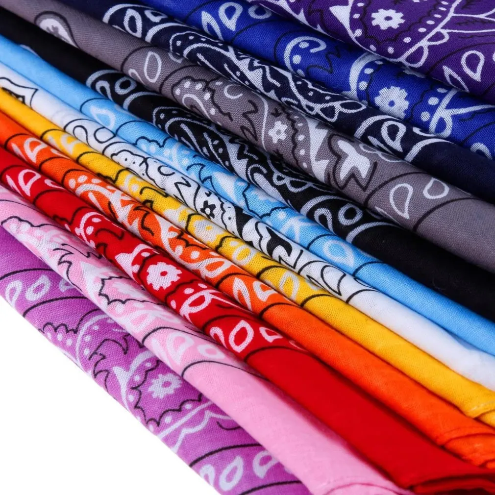 SET BANDANA VARI COLORI PER CAPELLI COLLO SCIARPA FAZZOLETTI DA TASCHINO COTONE