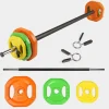 SET BILANCIERE CON DISCHI COLORATI PESI DA 20KG PER ALLENAMENTO HOME GYM FITNESS