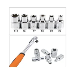 SET BUSSOLE TORX STELLA ADATTATORE 6 PEZZI CON ATTACCO 1/4