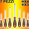 SET CACCIAVITI GIRAVITI KIT 7 PEZZI 3 A STELLA E 4 A TAGLIO PROFESSIONALI
