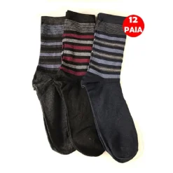 SET CALZINI A RIGHE PER UOMO MEZZA GAMBA IN COTONE CALDO TG 40/46 CALDO INVERNO