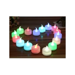 SET CANDELE CANDELINE A BATTERIA TEA LIGHT A LED MULTICOLORE RGB EFFETTO FIAMMA