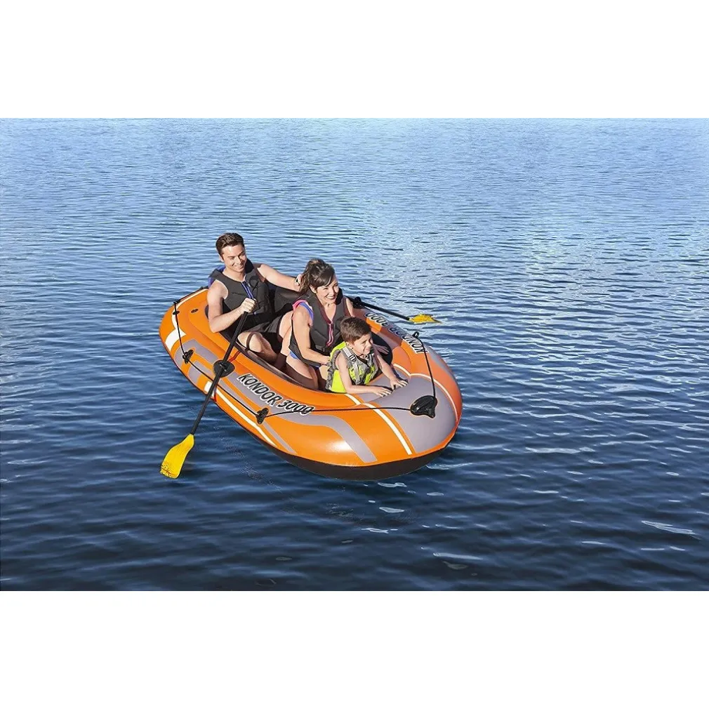 SET CANOTTO GOMMONE KONDOR 3000 232X115X36CM CON REMI 124 CM POMPA MANUALE 61102