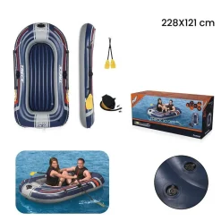 SET CANOTTO GONFIABILE GOMMONE TRECK X1 228X121X36CM CON REMI POMPA PEDALE 61083