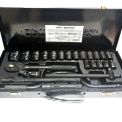 SET CHIAVI A BUSSOLA 24 PEZZI CON CRICCHETTO REVERSIBILE 1/2'' PROLUNGHE VALIGIA