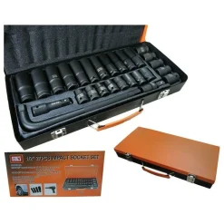 SET CHIAVI A BUSSOLA AD IMPATTO 27 PZ 1/2' INSERTI MISTI CHIAVE A L MIG-2045