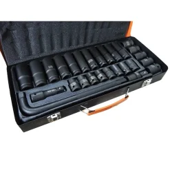 SET CHIAVI A BUSSOLA AD IMPATTO 27 PZ 1/2' INSERTI MISTI CHIAVE A L MIG-2045