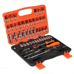 SET CHIAVI A BUSSOLA CON CRICCHETTO 53 PEZZI CHROME VANADIUM IN VALIGETTA