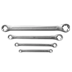 SET CHIAVI COMBINATE DOPPIA TESTA TORX FEMMINA 4PZ MISURE DA E6-E24 DRITTE 01004