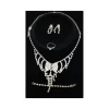 SET COMPLETO PARURE COLLANA FIOCCO ORECCHINI BRACCIALE ANELLO STRASS BIGIOTTERIA
