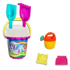 SET COMPLETO SECCHIELLO ACCESSORI GIOCHI MARE BAMBINI CON GRAFICA 26X48CM 114411