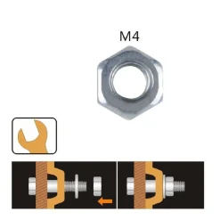 SET CONFEZIONE 50GR. DADO DADI ESAGONALI BULLONI DIMENSIONE M4 FILETTATI 90850