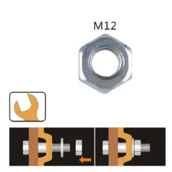 SET CONFEZIONE 60GR. DADO DADI ESAGONALI BULLONI DIMENSIONE M12 FILETTATI 90855