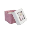 SET CUBO ROSA PORTA CONFETTI CON CARROZZINO BOMBONIERA X NASCITA BATTESIMO BIMBA