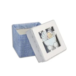 SET CUBO ROSA PORTA CONFETTI CON CARROZZINO BOMBONIERA X NASCITA BATTESIMO BIMBO