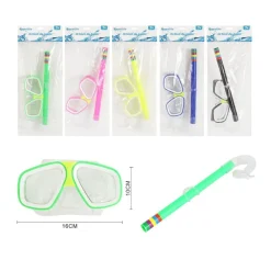 SET DA PISCINA NUOTO PER BAMBINI 7+ ANNI MASCHERA 16X10CM + BOCCAGLIO 5 COLORI 605414