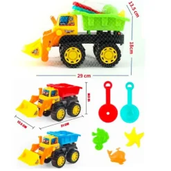 SET DA SPIAGGIA AUTOCARRO COLORATO PER IL MARE CON 5 ACCESSORI GIOCO PER BAMBINI