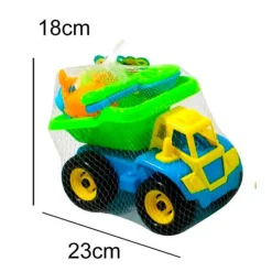 SET DA SPIAGGIA CAMION COLORATO PER IL MARE CON 5 ACCESSORI GIOCO BIMBI ETÀ 18+