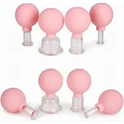 SET DI 4 COPPETTE PER MASSAGGIO FACCIALE SFERA IN SILICONE MASSAGGIATORE SCHIENA