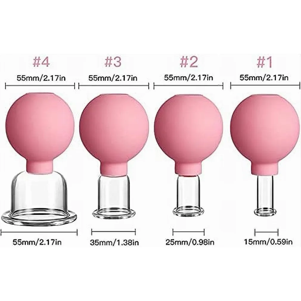 SET DI 4 COPPETTE PER MASSAGGIO FACCIALE SFERA IN SILICONE MASSAGGIATORE SCHIENA