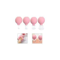 SET DI 4 COPPETTE PER MASSAGGIO FACCIALE SFERA IN SILICONE MASSAGGIATORE SCHIENA