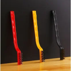 SET DI 3 SPAZZOLE IN NYLON ANTIRUGGINE PER PULIZIA DEL FILO DI ACCIAIO PER STUFE